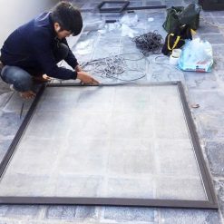 Tấm cửa lưới chống muỗi cố định khung ghi