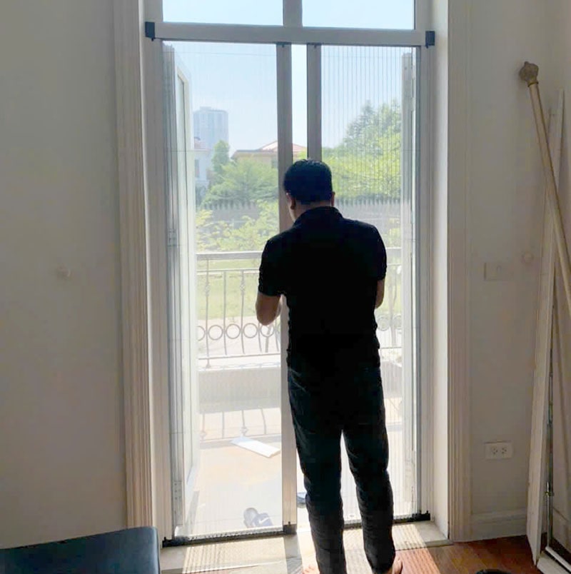 cửa chống muỗi xếp sợi thủy tinh tại sóc sơn