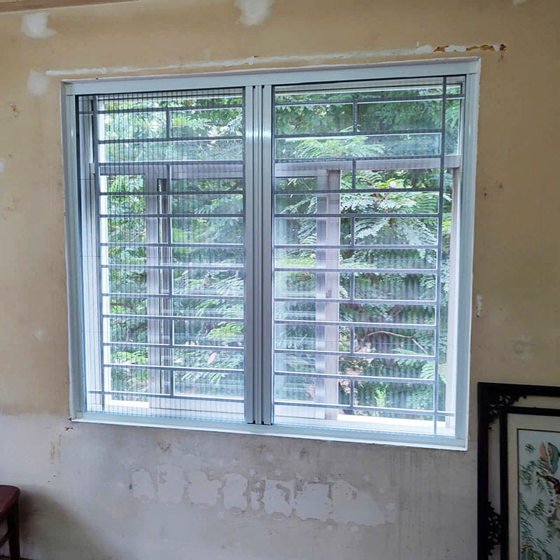 cửa chống muỗi cửa sổ đã hoàn thiện do công ty bình nguyên lắp đặt 