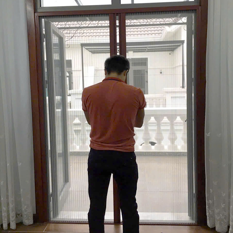cách lắp cửa lưới chống muỗi hệ xếp